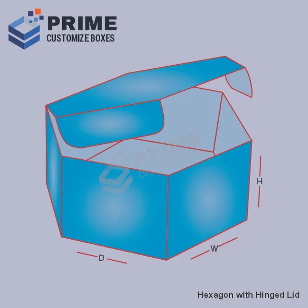 Hexagon with Hinged Lid